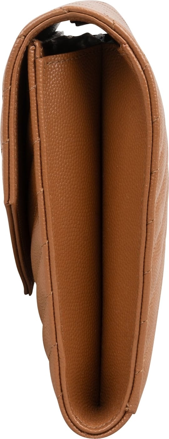 Saint Laurent Grain de Poudre Leather Clutch