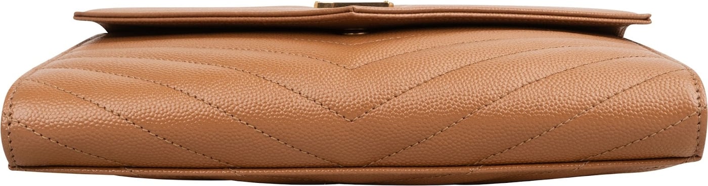 Saint Laurent Grain de Poudre Leather Clutch