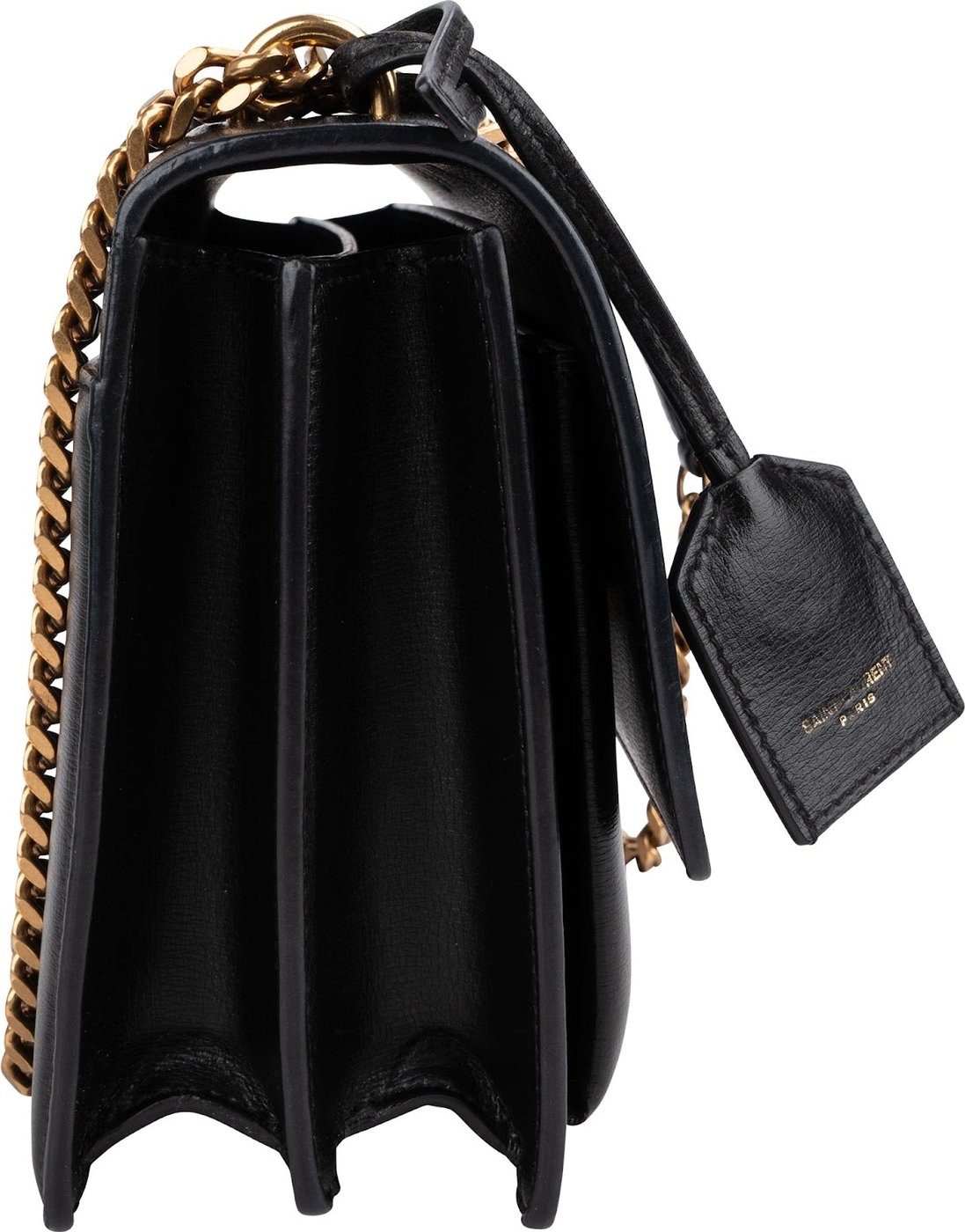 Saint Laurent Black Leather Sunset Medium Crossbody Bag