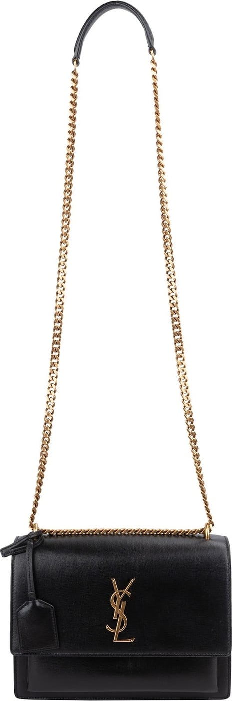 Saint Laurent Black Leather Sunset Medium Crossbody Bag