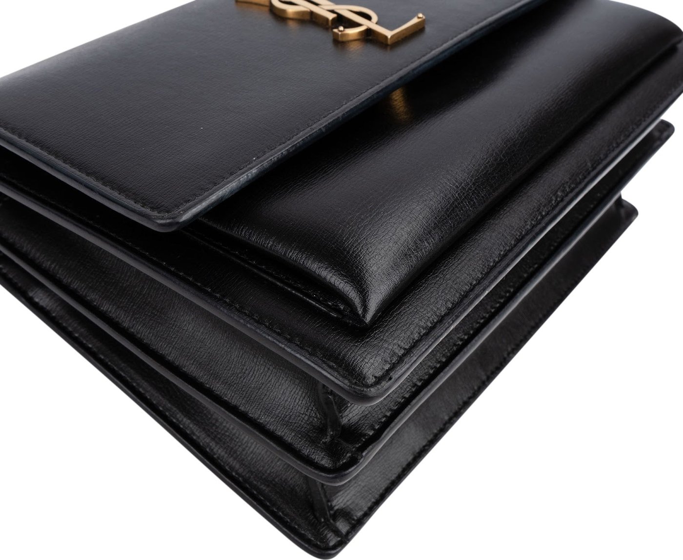 Saint Laurent Black Leather Sunset Medium Crossbody Bag