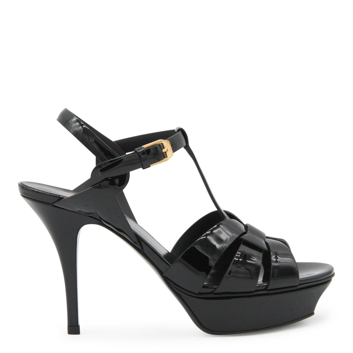 Black Leather Braided Straps Sandals