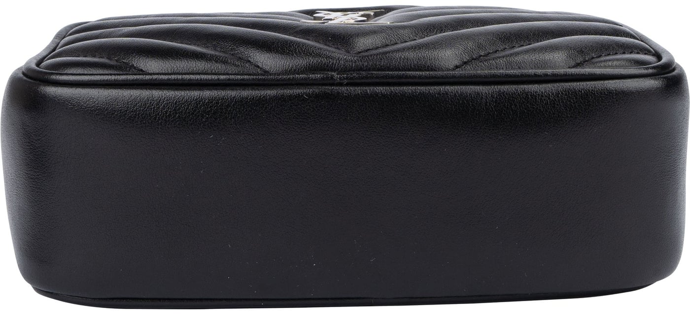 Saint Laurent Black Chevron Leather Lou Crossbody Bum Bag