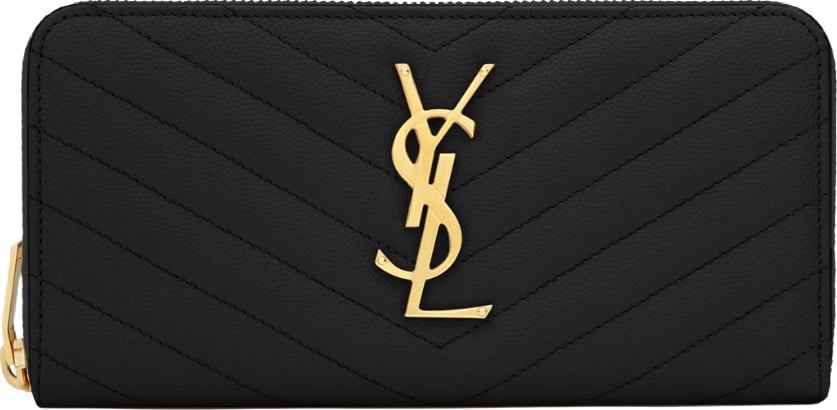 Chevron-Quilted Monogram Calfskin Wallet
