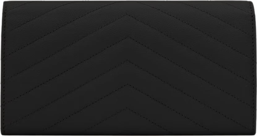 Chevron Quilted Wallet with Prominent Monogram Logo