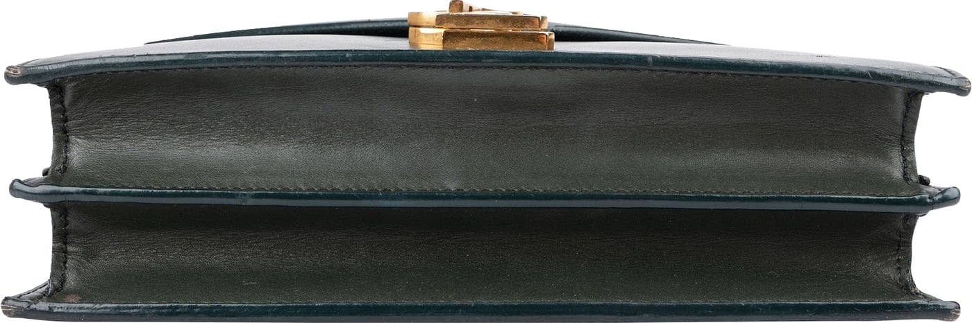Saint Laurent Green Leather Envelope Medium Crossbody Bag