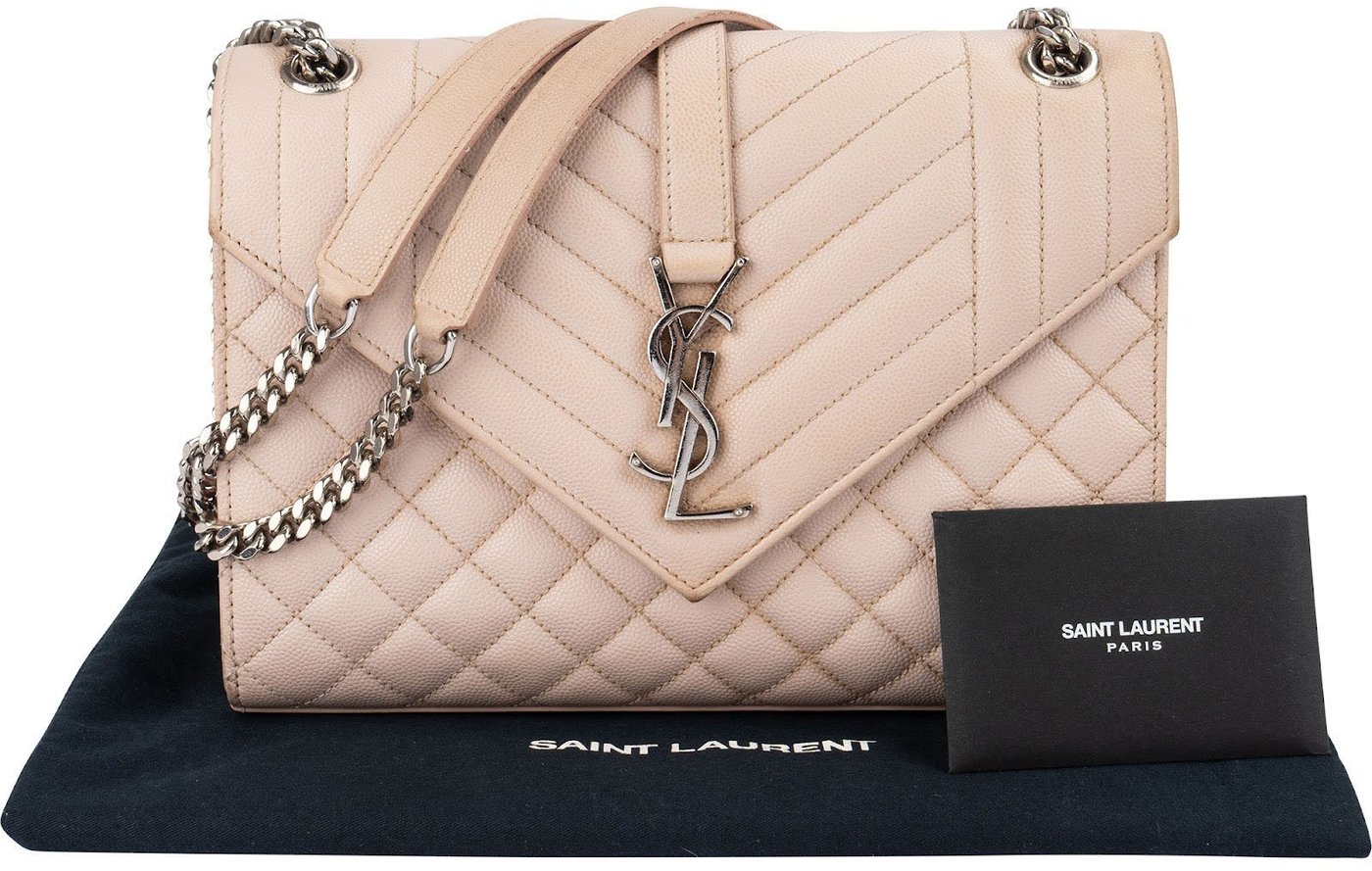 Yves Saint Laurent Grain De Poudre Matelassé Medium Envelope Crossbody Bag