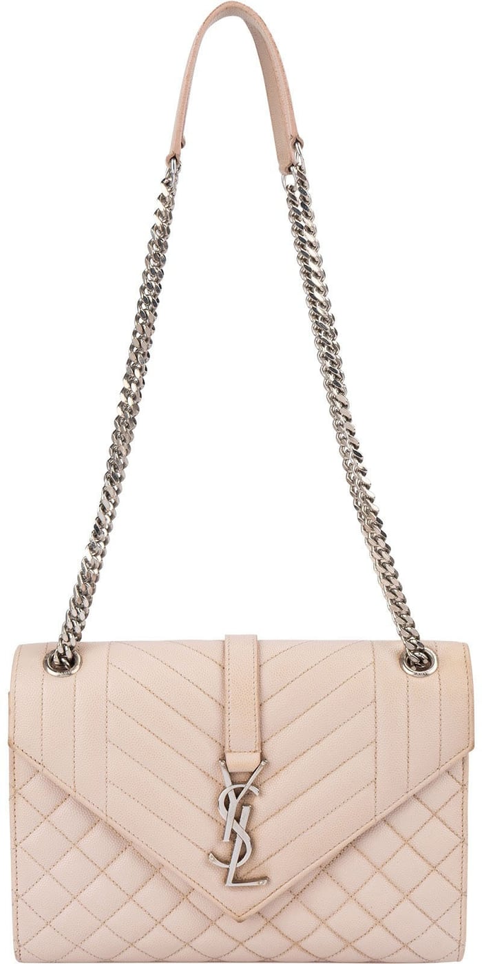 Yves Saint Laurent Grain De Poudre Matelassé Medium Envelope Crossbody Bag