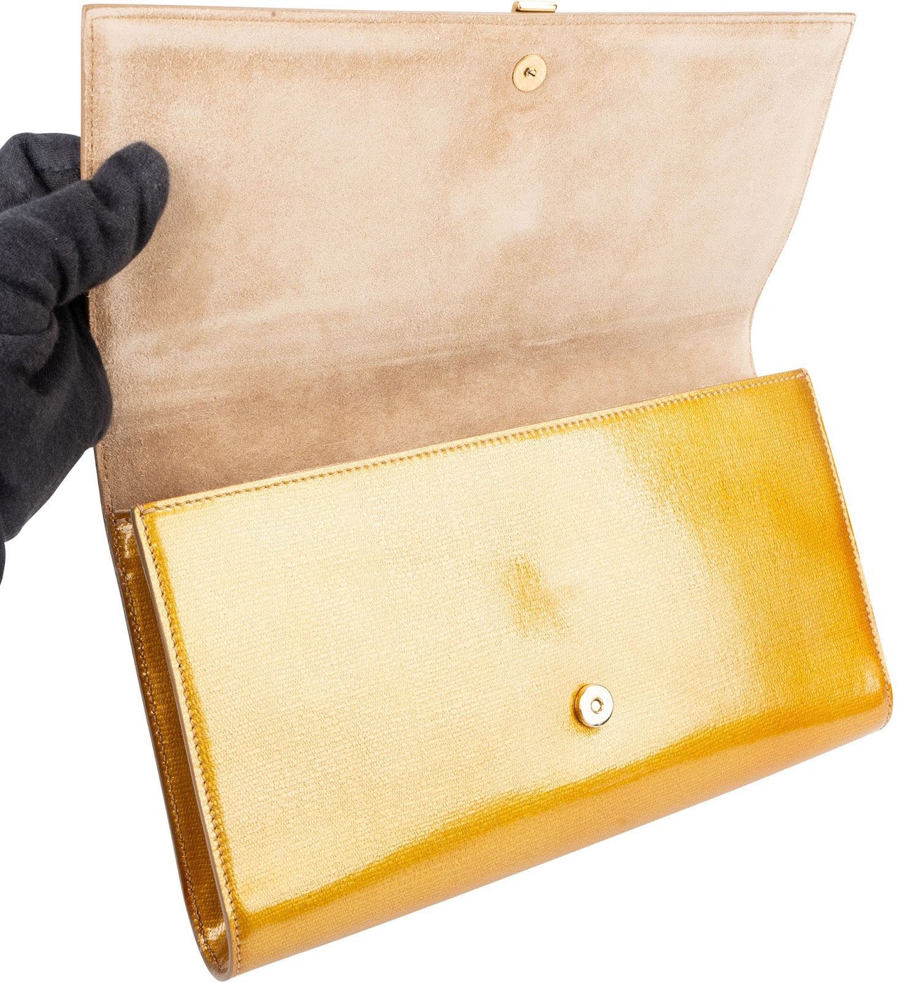 Yves Saint Laurent Patent Leather Y-Ligne Clutch
