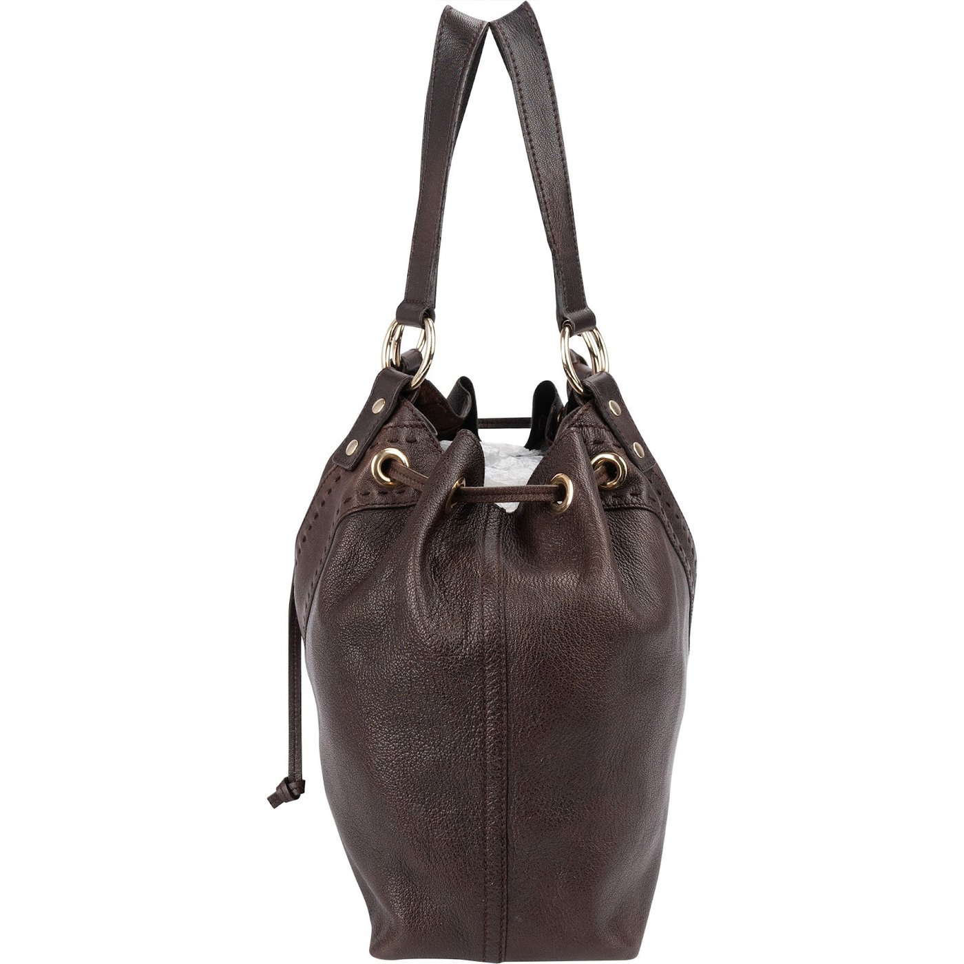 Yves Saint Laurent Leather Y-Mail Drawstring Tote Shoulder Bag