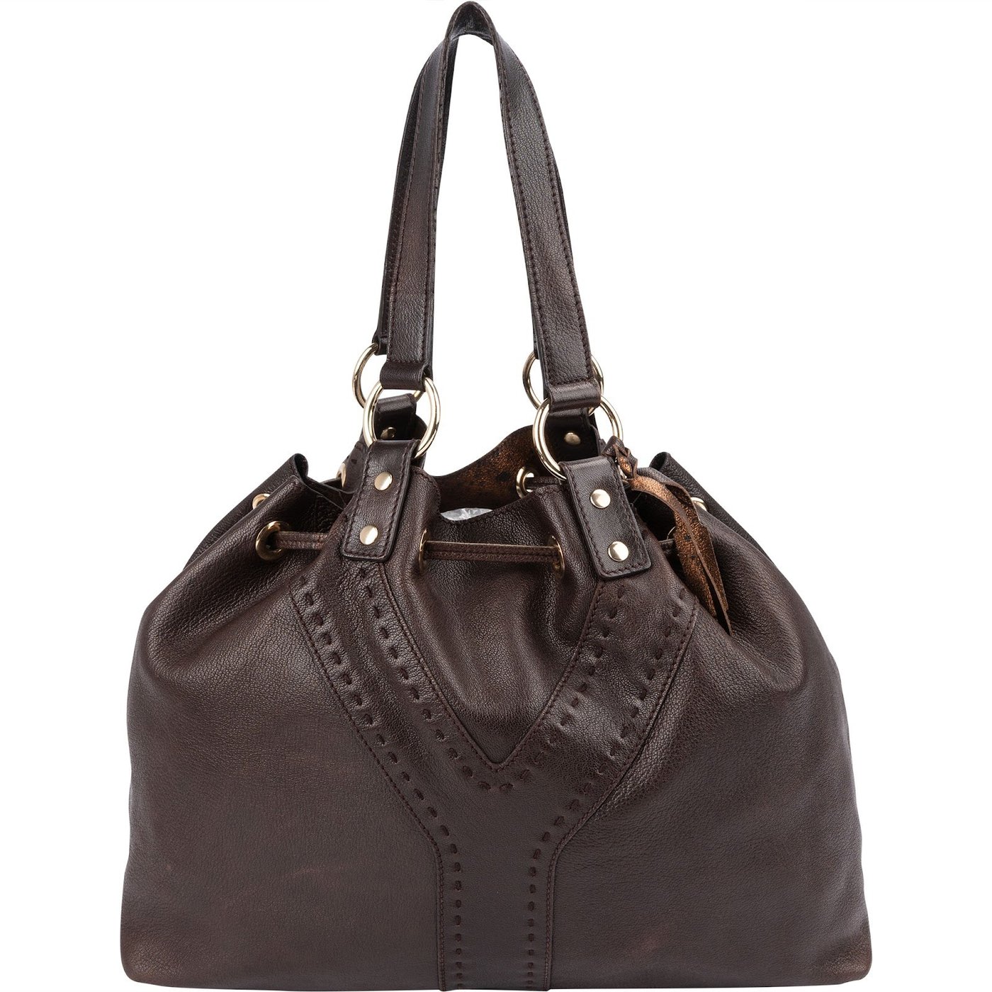 Yves Saint Laurent Leather Y-Mail Drawstring Tote Shoulder Bag
