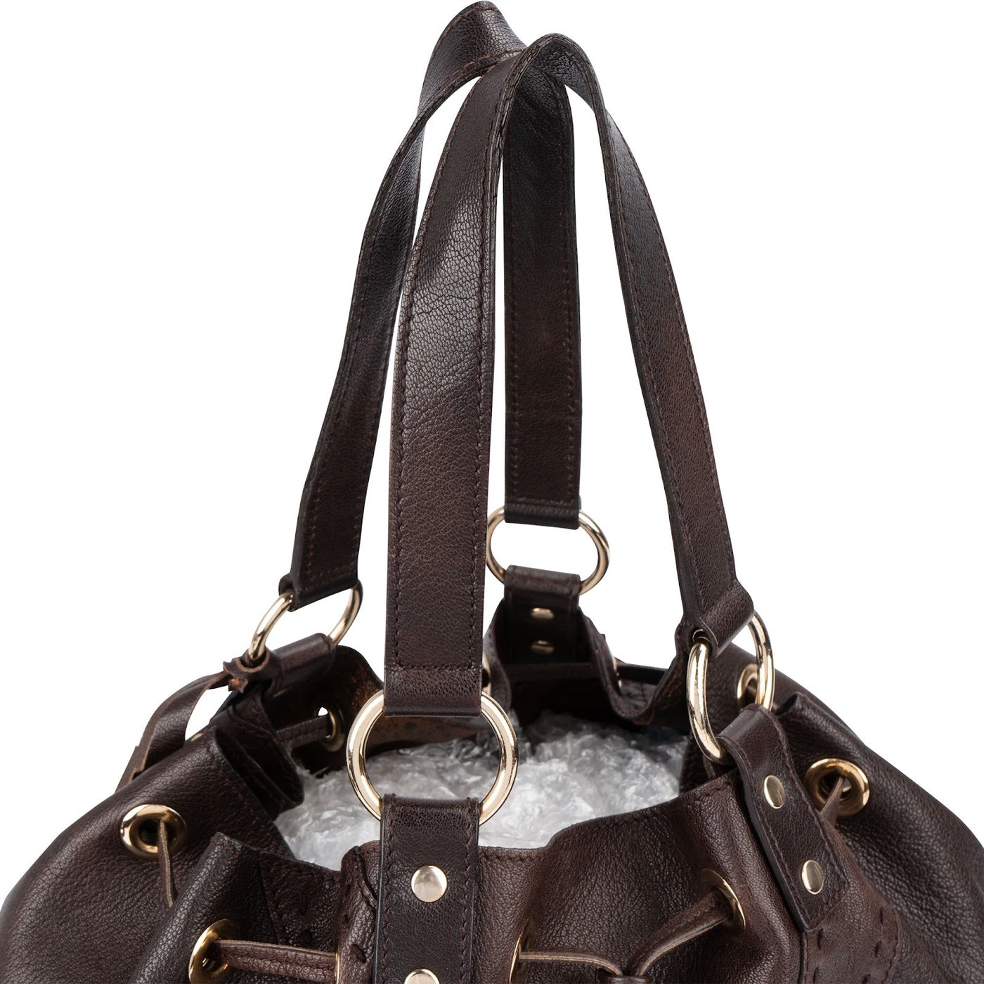 Yves Saint Laurent Leather Y-Mail Drawstring Tote Shoulder Bag