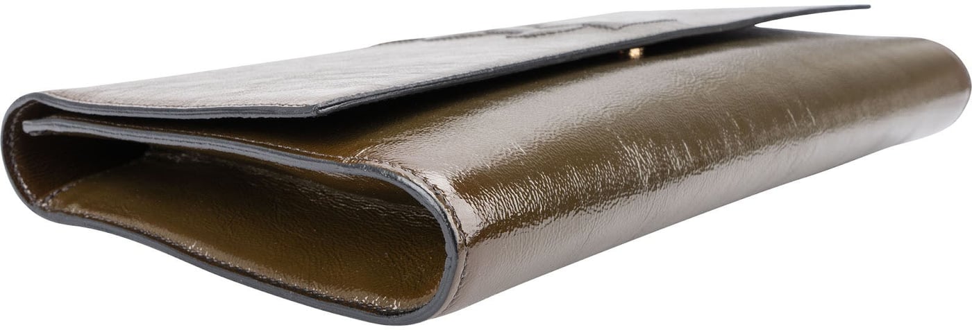 Saint Laurent Patent Leather Belle De Jour Flap Clutch Bag
