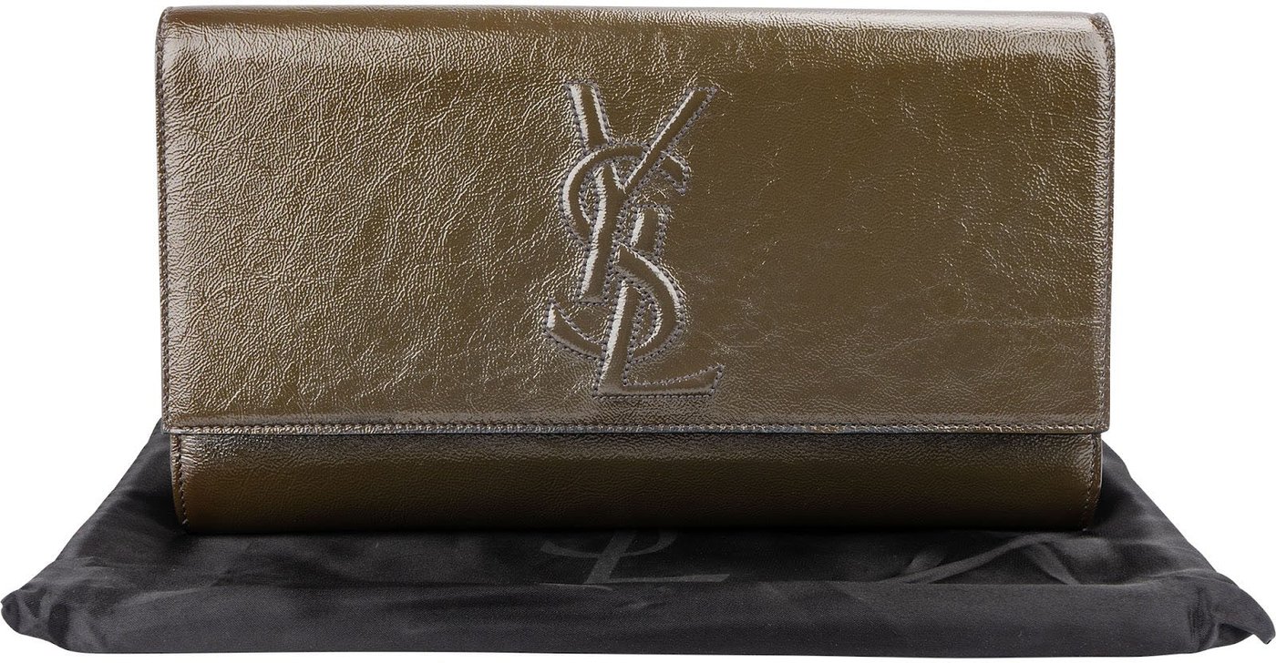 Saint Laurent Patent Leather Belle De Jour Flap Clutch Bag