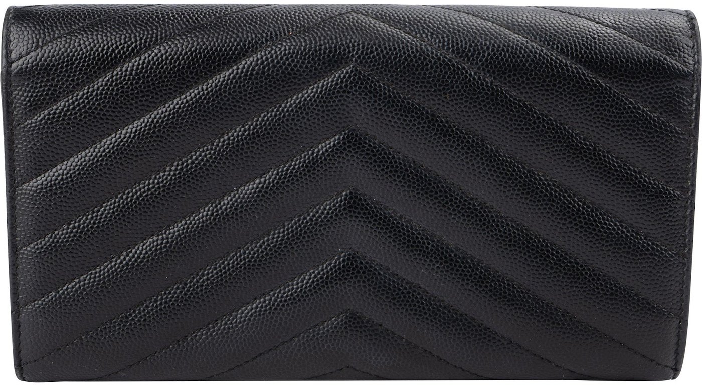 Yves Saint Laurent Grain de Poudre Matelassé Leather Envelope Flap Wallet