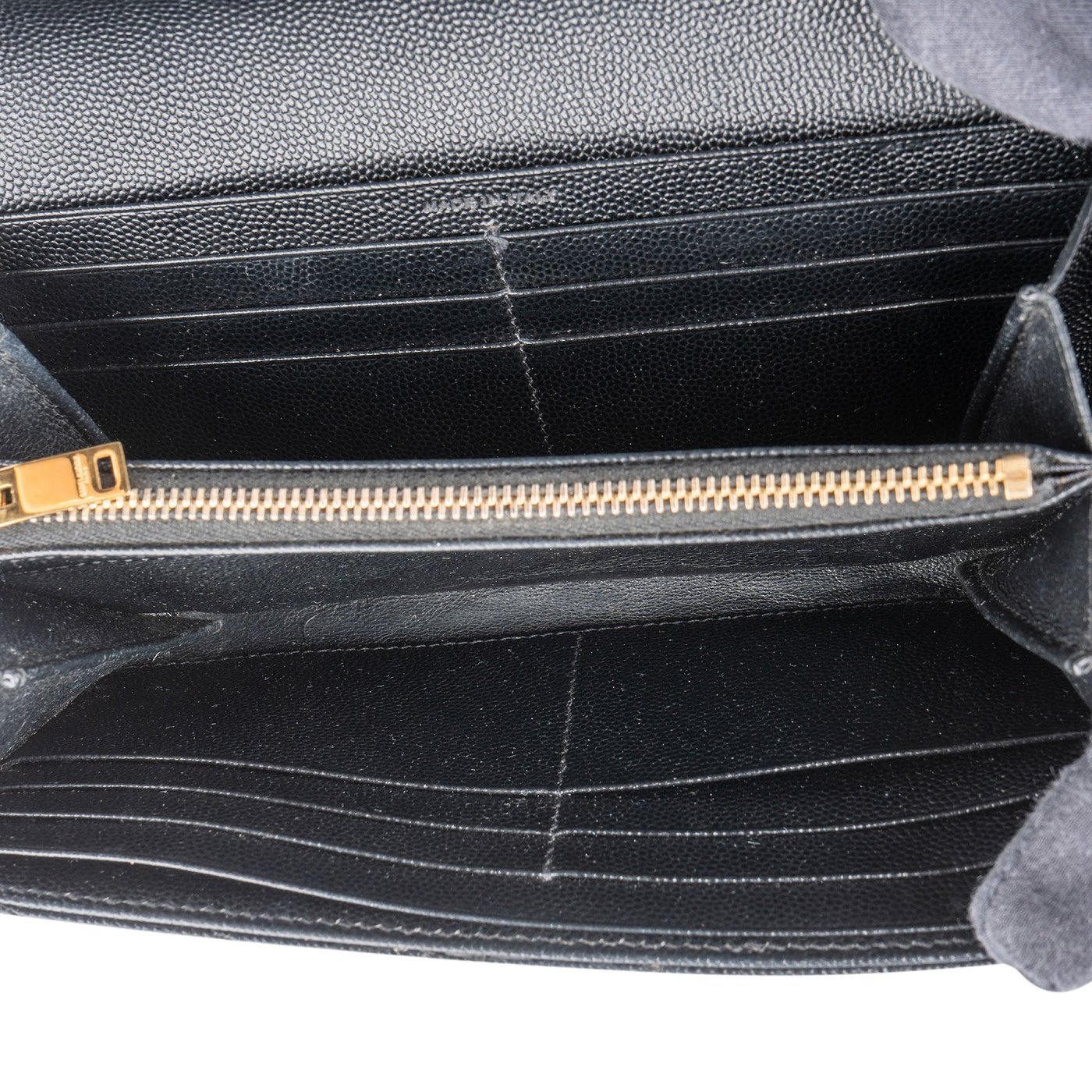 Yves Saint Laurent Grain de Poudre Matelassé Leather Envelope Flap Wallet