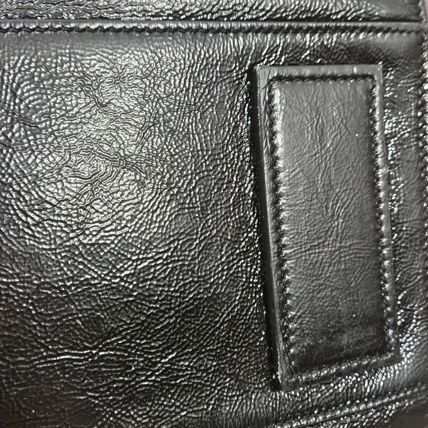 Saint Laurent Y2K Crinkled Patent Leather Sac De Jour Handbag