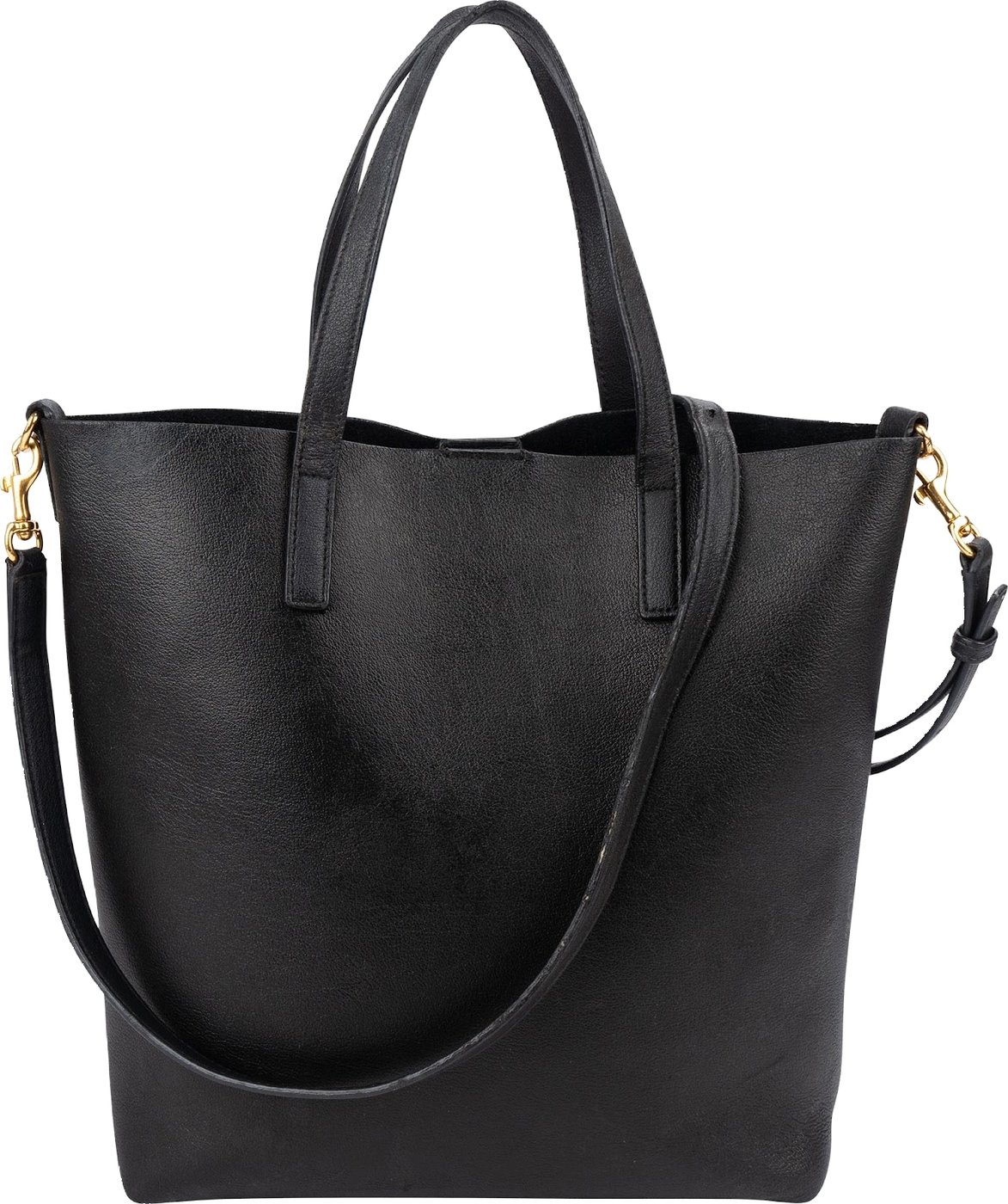 Yves Saint Laurent Black Leather Tote Handbag