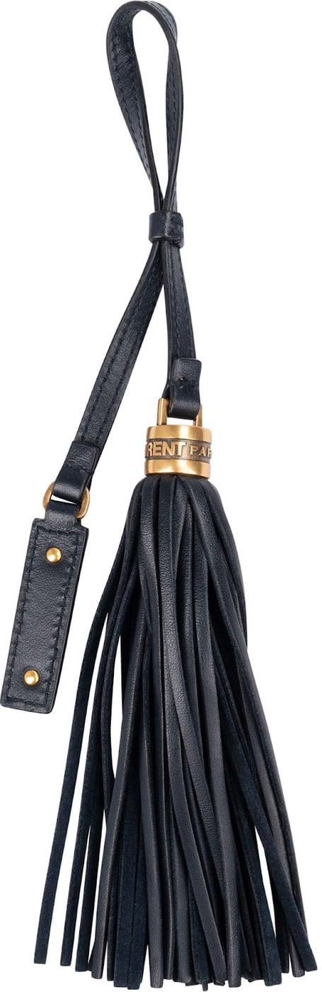 Yves Saint Laurent Navy Leather Tassel Bag Charm