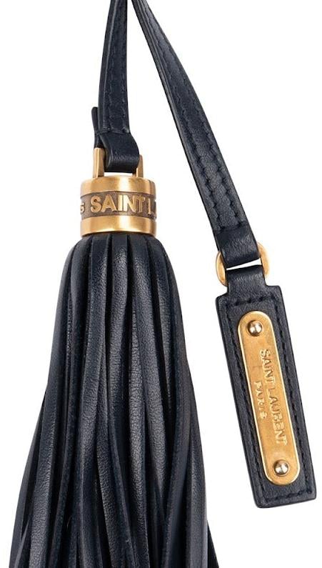 Yves Saint Laurent Navy Leather Tassel Bag Charm