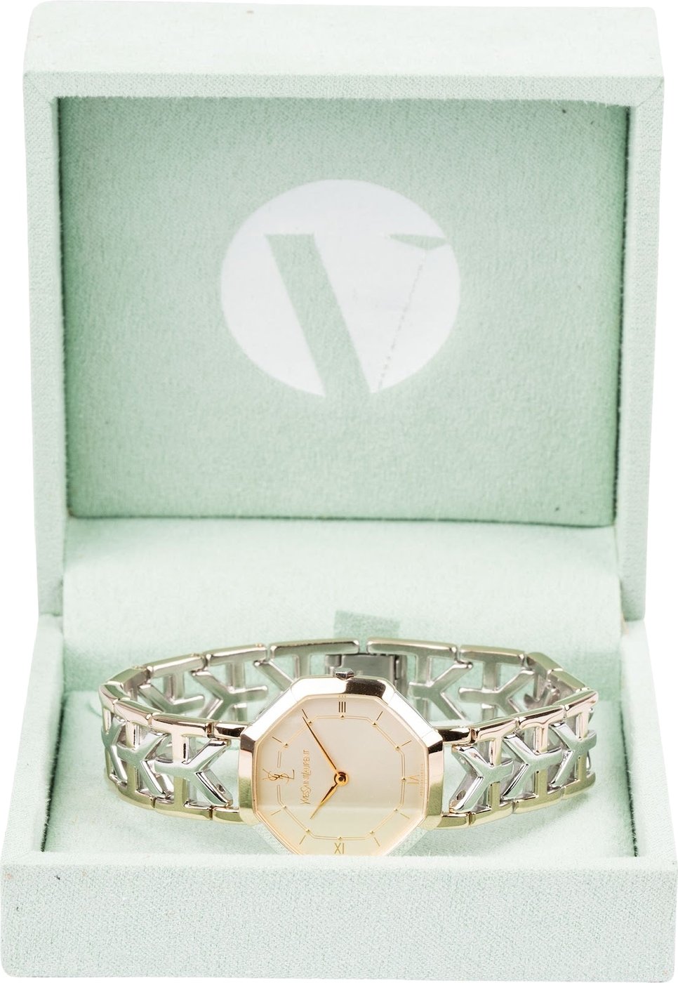 Yves Saint Laurent Vintage Two-Tone Octagonal Woman Watch