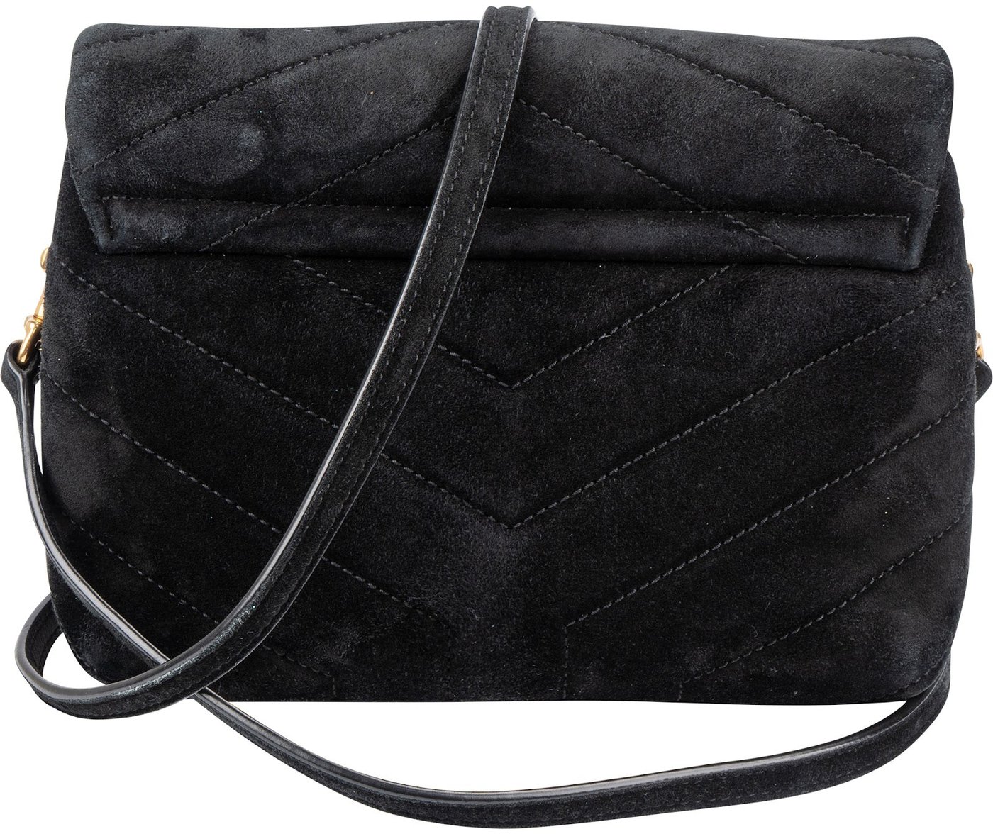 Yves Saint Laurent Quilted Suede Mini Loulou Puffer Crossbody Bag