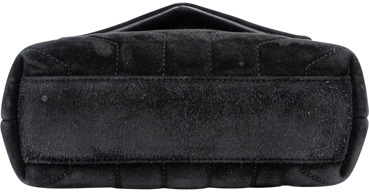 Yves Saint Laurent Quilted Suede Mini Loulou Puffer Crossbody Bag