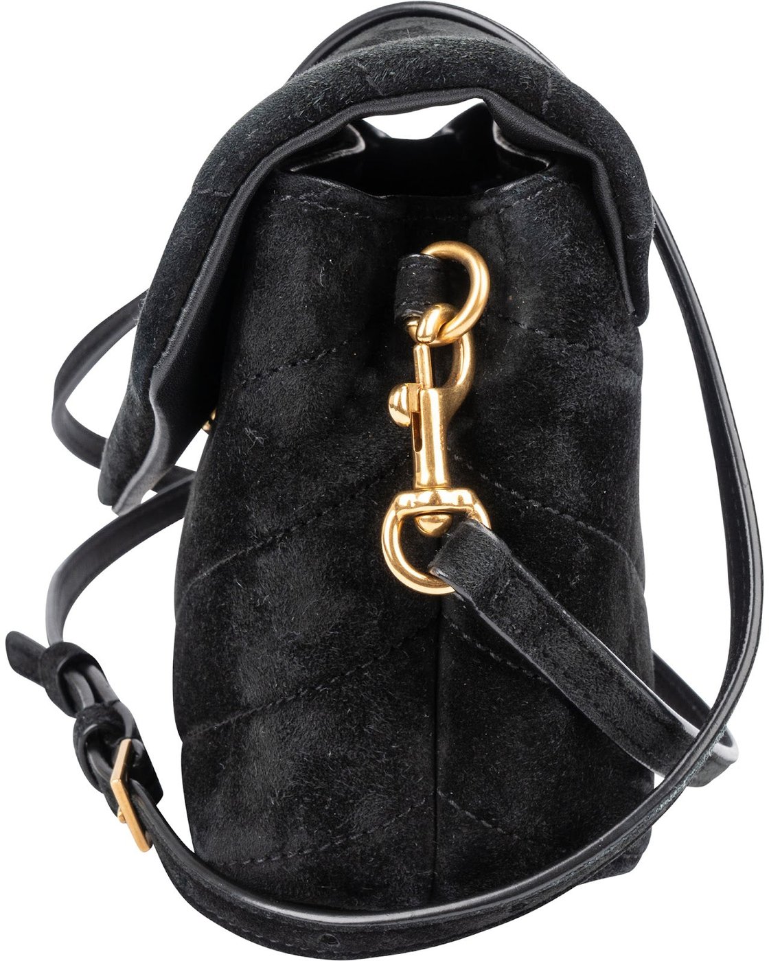 Yves Saint Laurent Quilted Suede Mini Loulou Puffer Crossbody Bag