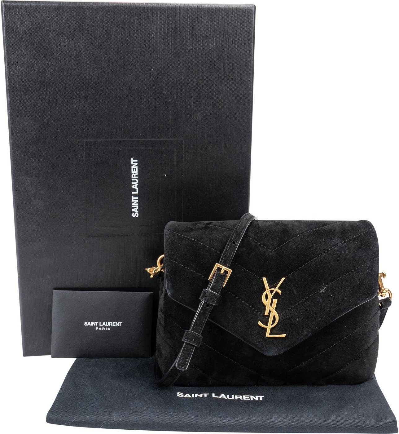 Yves Saint Laurent Quilted Suede Mini Loulou Puffer Crossbody Bag