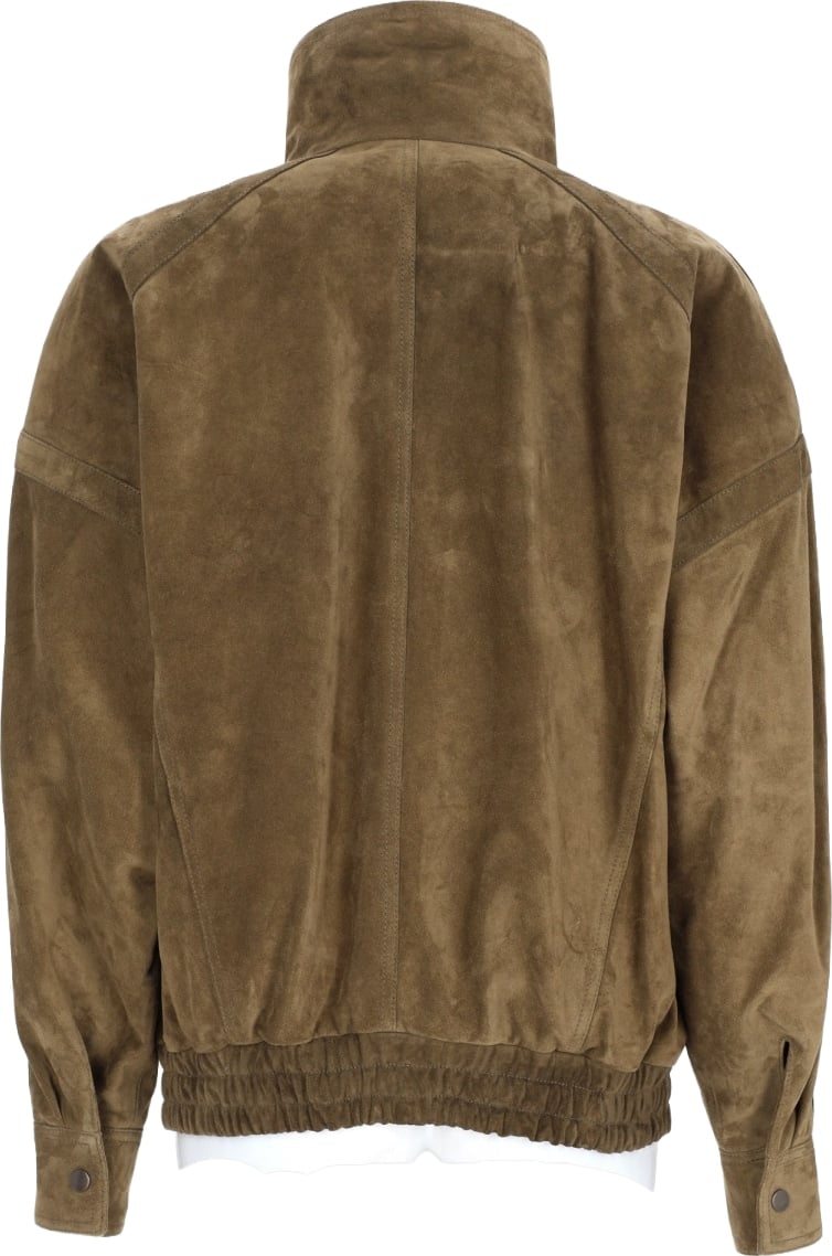 Giacca Bomber Doppiopetto In Suede