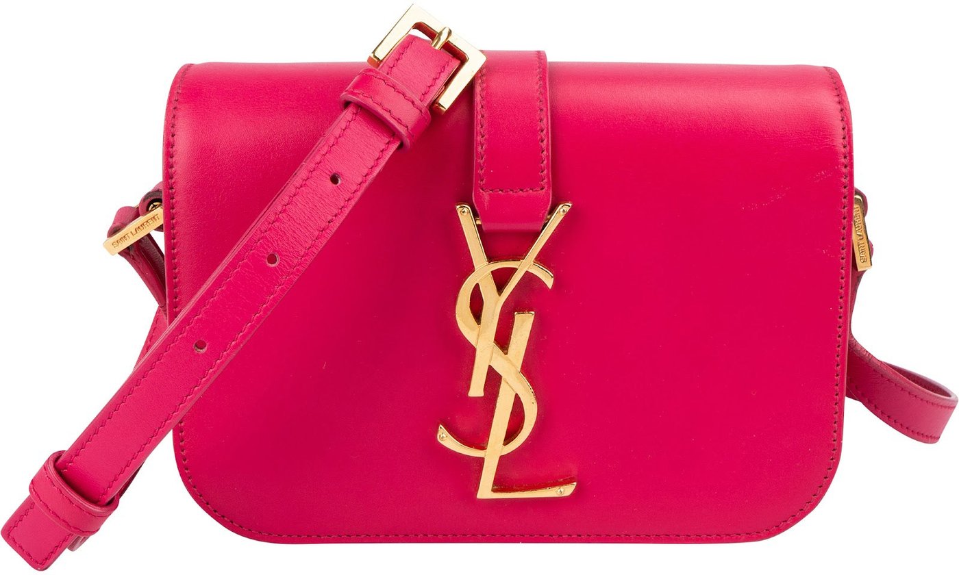 Yves Saint Laurent Pink Calfskin Box Leather Small Solferino Crossbody Bag