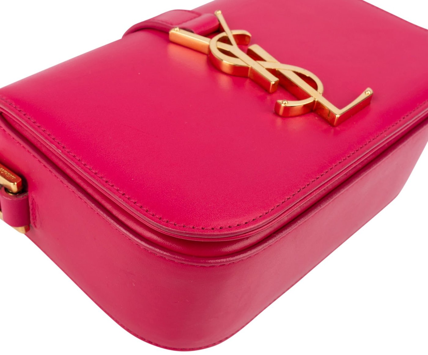 Yves Saint Laurent Pink Calfskin Box Leather Small Solferino Crossbody Bag