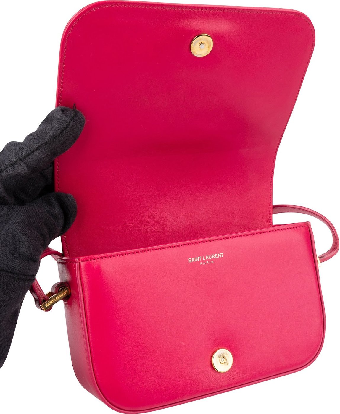 Yves Saint Laurent Pink Calfskin Box Leather Small Solferino Crossbody Bag