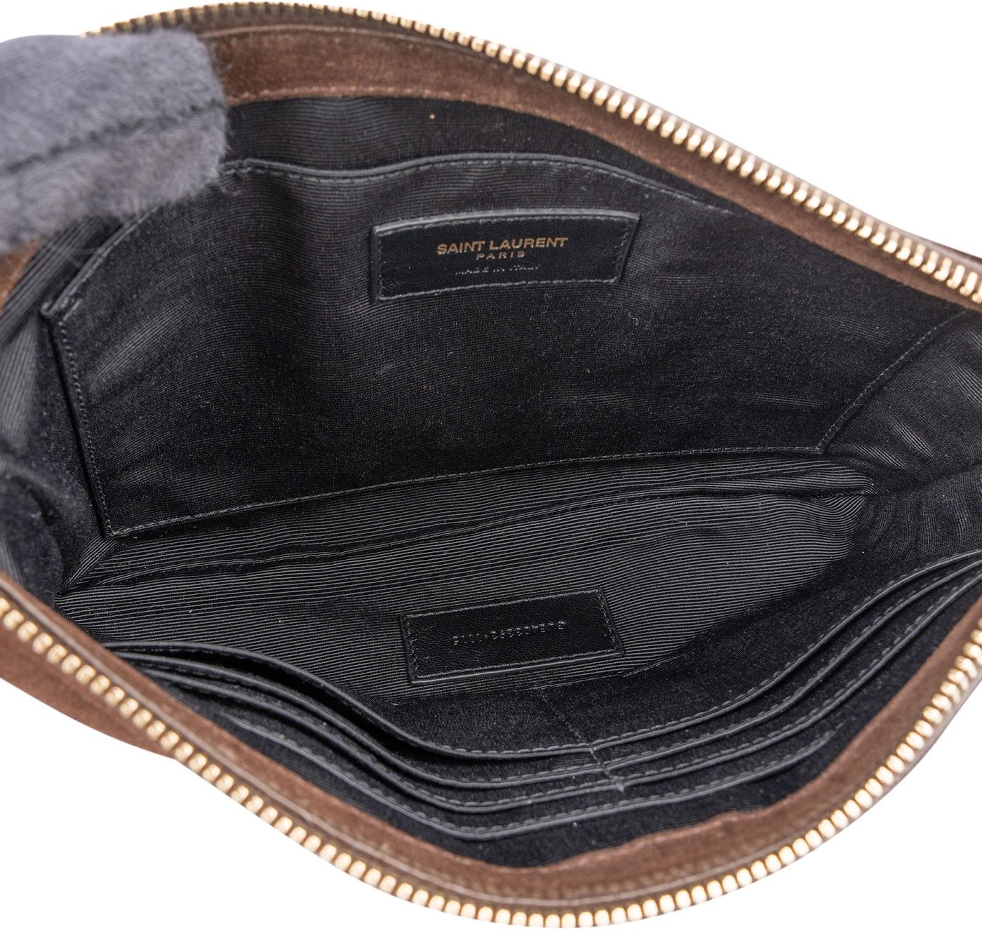 Yves Saint Laurent Brown Suede Fringe Crossbody Bag