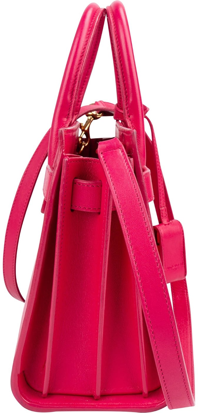 Saint Laurent Pink Leather Sac De Jour Handbag