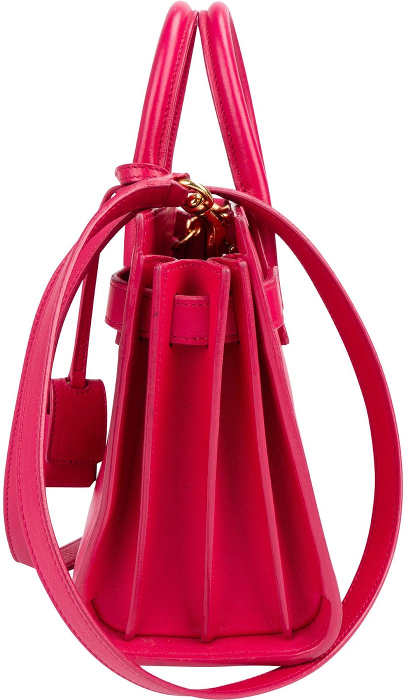 Saint Laurent Pink Leather Sac De Jour Handbag
