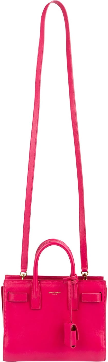 Saint Laurent Pink Leather Sac De Jour Handbag