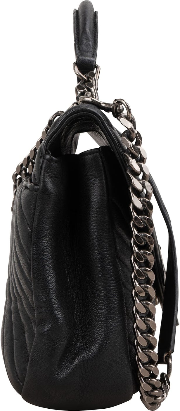 Saint Laurent Quilted Leather College Lou Messenger Handbag
