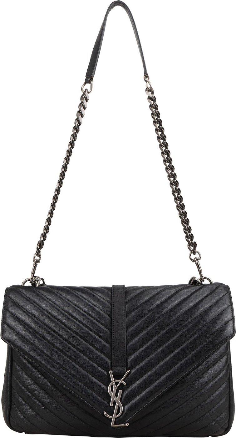 Saint Laurent Quilted Leather College Lou Messenger Handbag