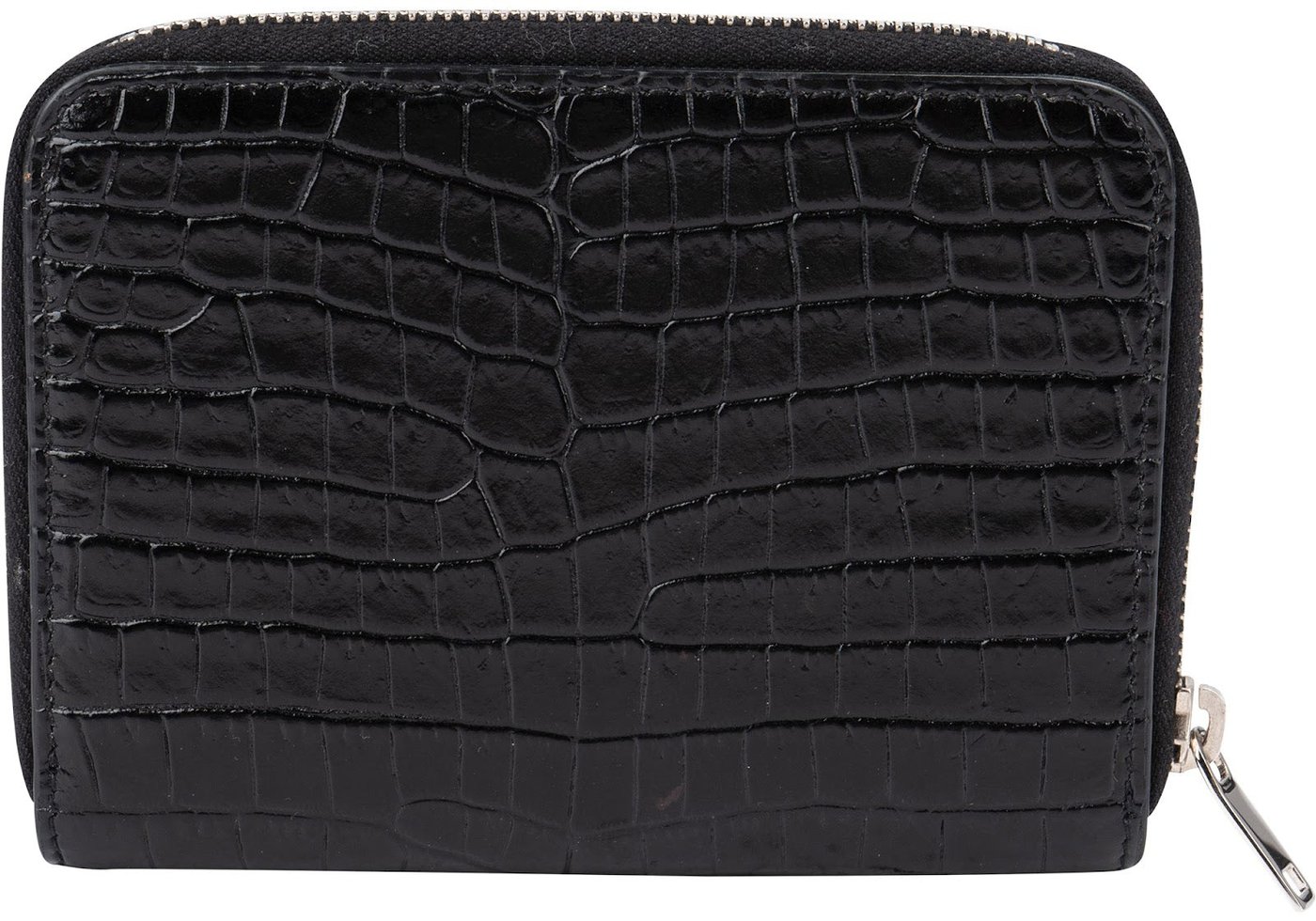 Saint Laurent Croc-Embossed Leather Compact Wallet