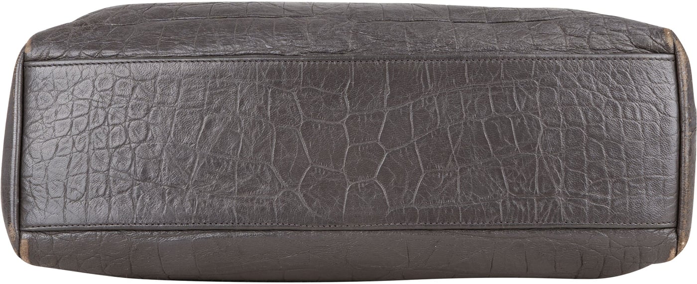 Saint Laurent Grey Croco Optic Leather West Hollywood Crossbody Bag