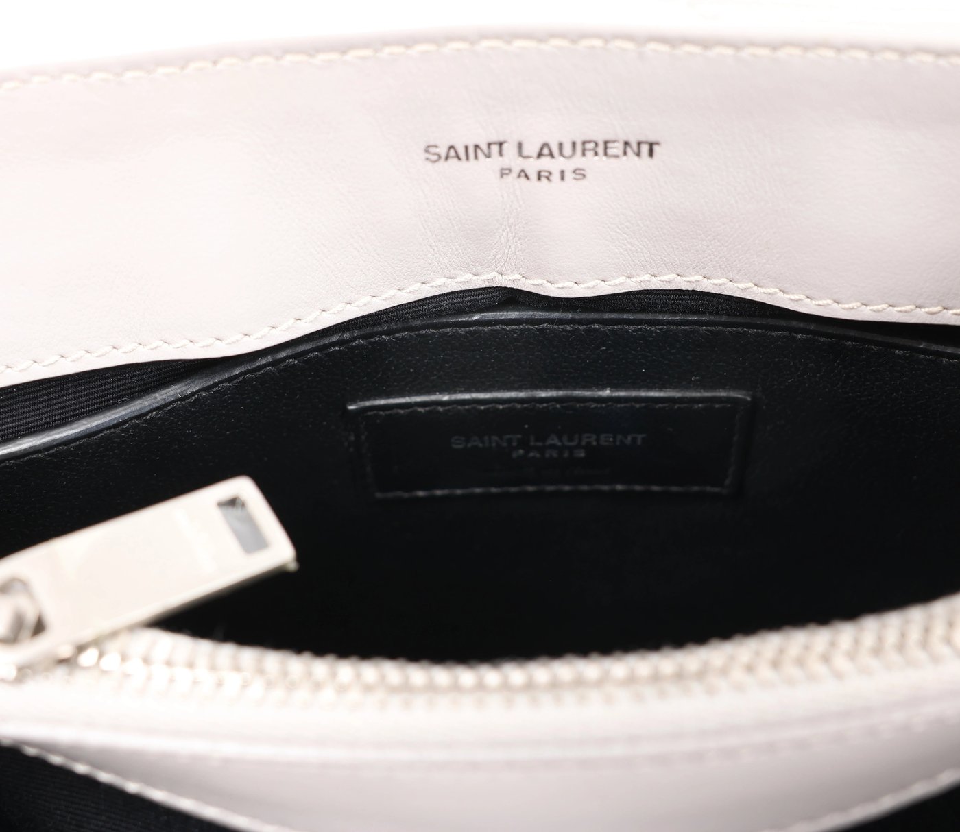 Saint Laurent Paris Loulou Leather Chain Shoulder Bag in Gray 494699