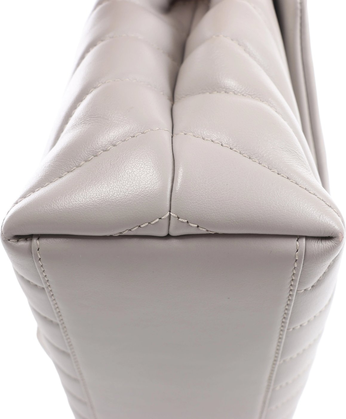 Saint Laurent Paris Loulou Leather Chain Shoulder Bag in Gray 494699
