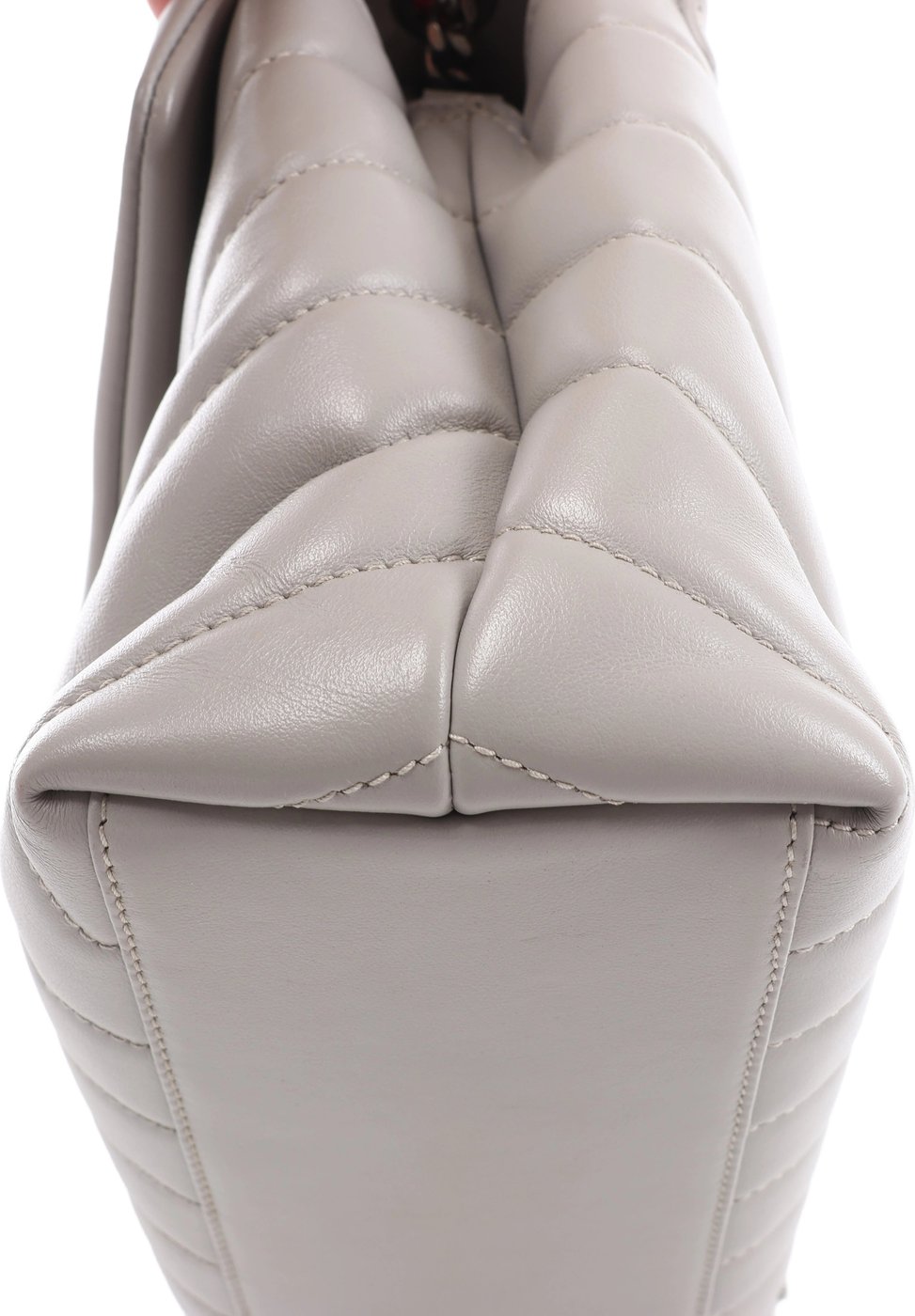 Saint Laurent Paris Loulou Leather Chain Shoulder Bag in Gray 494699
