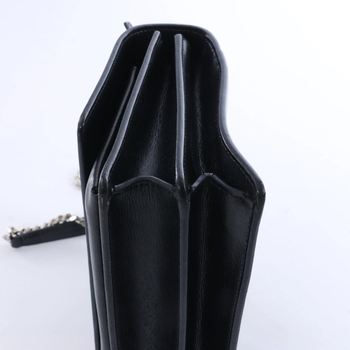 Saint Laurent Paris Sunset Leather Chain Crossbody Bag in Black 442906