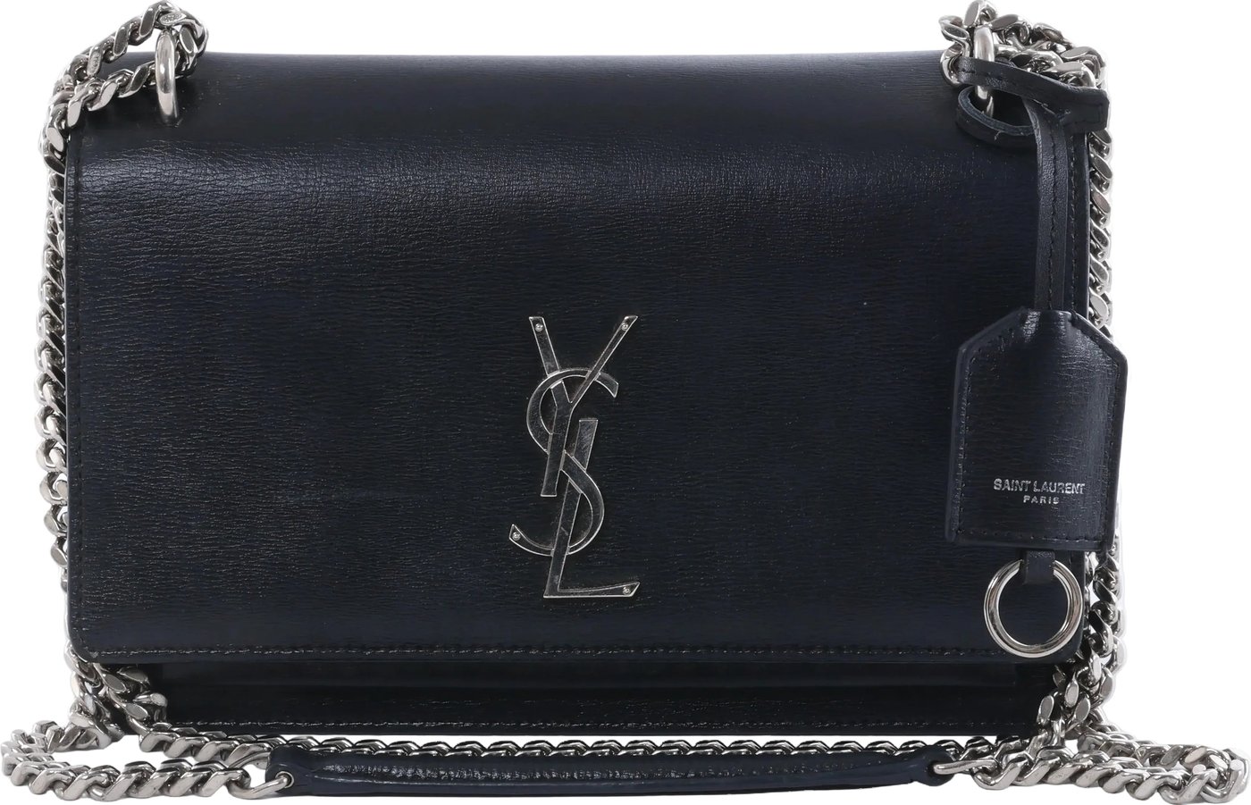 Saint Laurent Paris Sunset Leather Chain Crossbody Bag in Black 442906