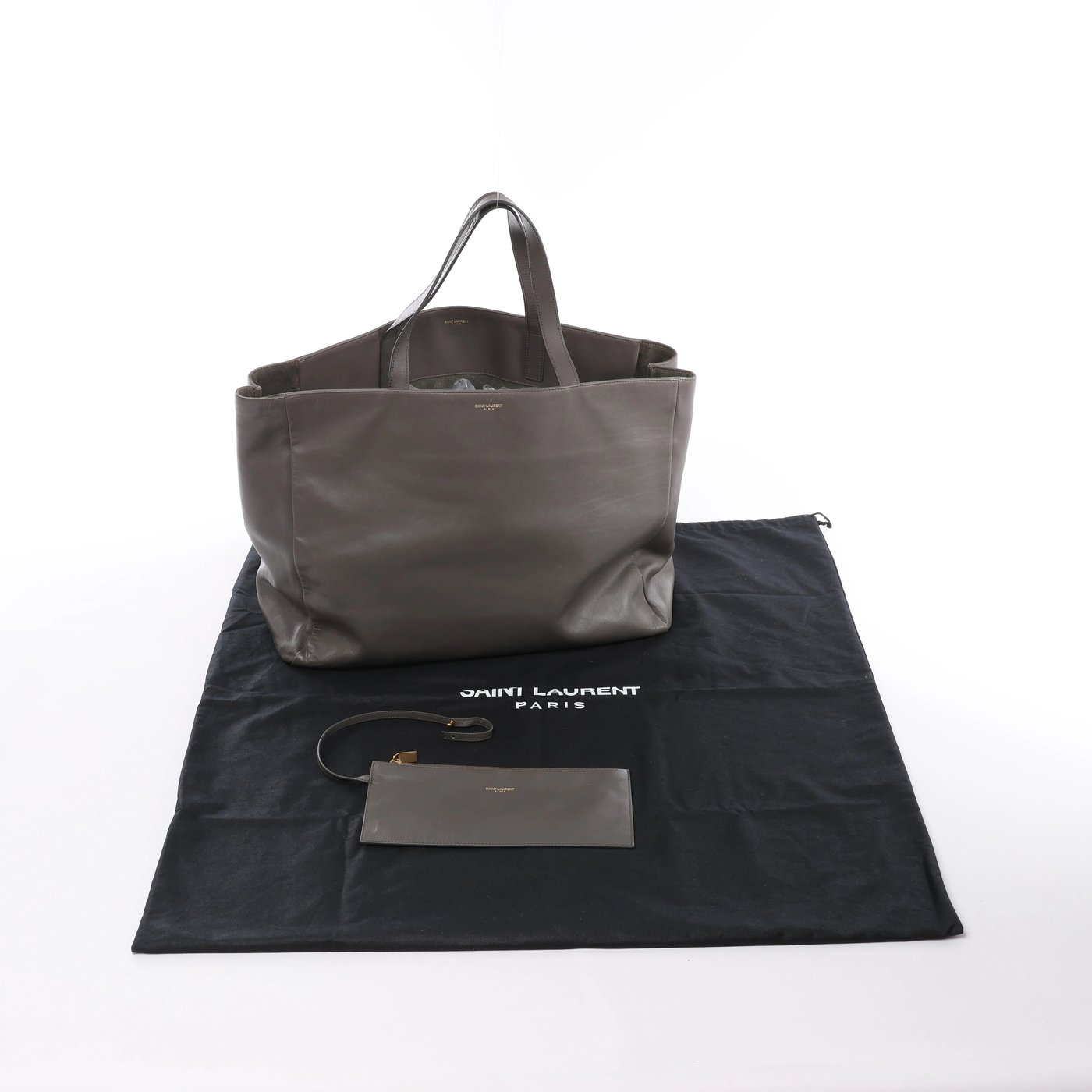 Saint Laurent Paris Vorisse Leather Shoulder Bag in Gray 314252