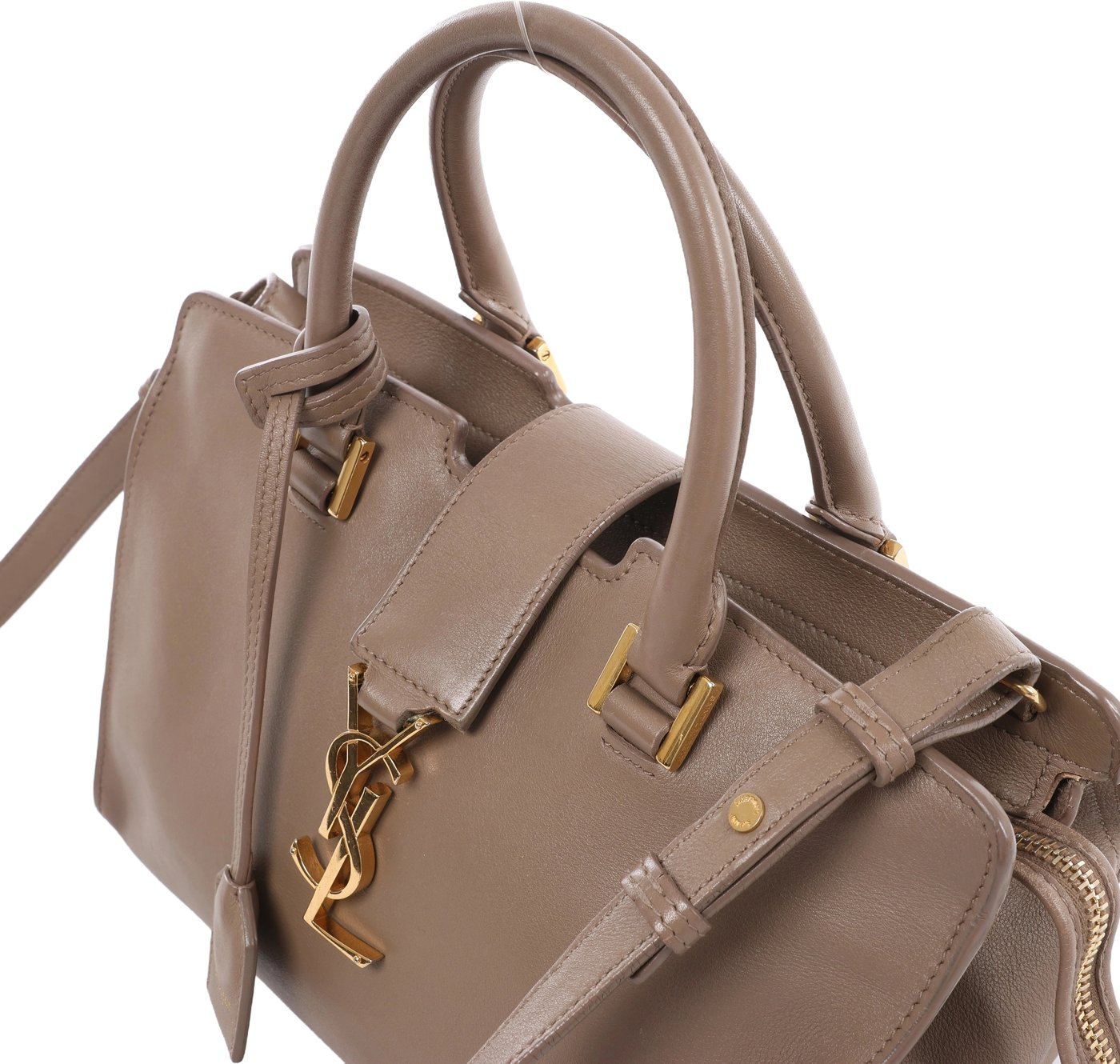 Saint Laurent Paris Baby Cabas Leather 2Way Handbag Beige 424868