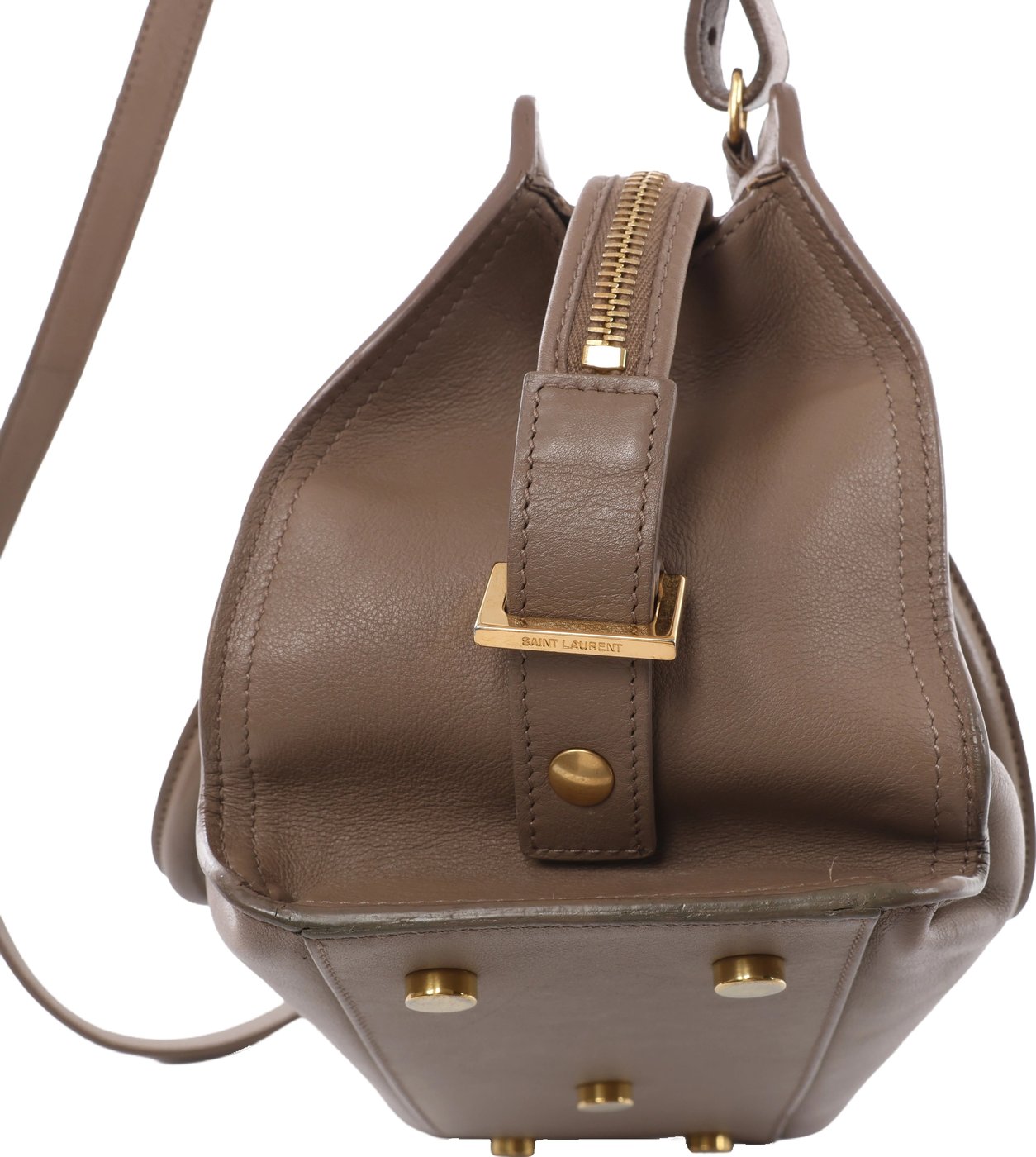Saint Laurent Paris Baby Cabas Leather 2Way Handbag Beige 424868