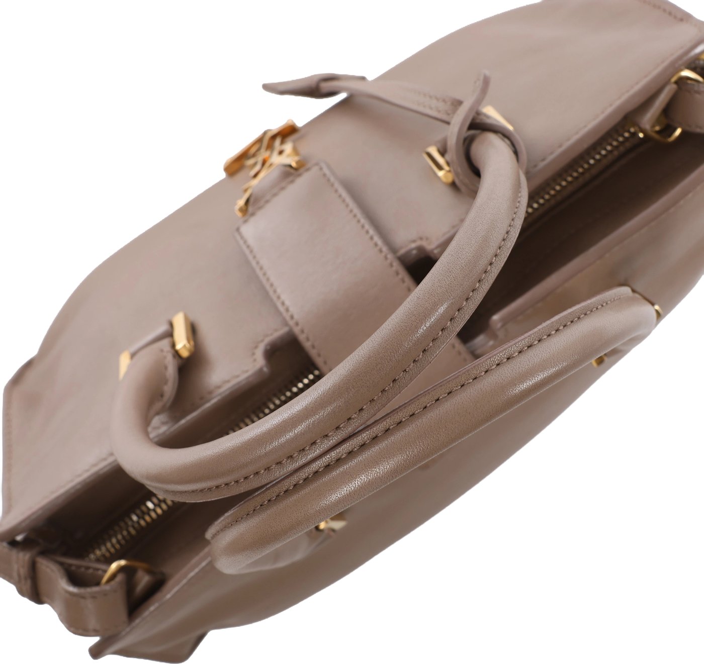 Saint Laurent Paris Baby Cabas Leather 2Way Handbag Beige 424868